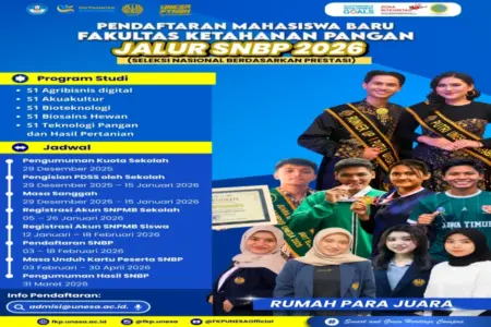 Fakultas Ketahanan Pangan Unesa Buka Penerimaan Mahasiswa Baru Jalur SNBP Foto BeritaJatim.com