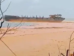 Perairan Giliyang Sumenep Dipenuhi Tumpahan Minyak Sawit Akibat Bocornya Kapal Tongkang Foto BeritaJatim.com