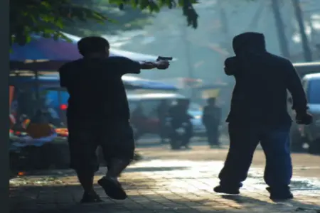 Dua Begal Bawa Benda Serupa Pistol Beraksi di Gubeng Surabaya Foto BeritaJatim.com