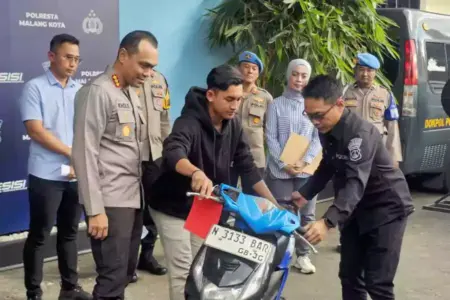 Polresta Malang Kota Ungkap Kasus Pencurian Motor Melibatkan 2 Bocah Foto BeritaJatim.com