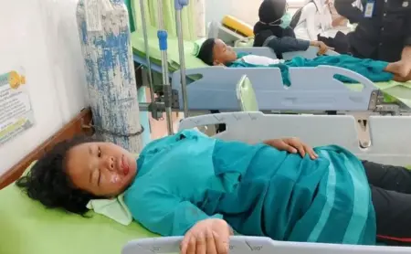 Pohon Roboh Timpa Guru yang Sedang Membonceng 2 Muridnya di Banyuwangi Foto BeritaJatim.com