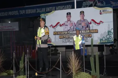 Kapolres Mojokerto Kota Tekankan Pengamanan Humanis saat Malam Takbiran Foto BeritaJatim.com