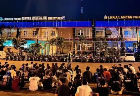 Aksi Balap Liar di Tuban Kocar-kacir, Satlantas Amankan 73 Kendaraan Foto BeritaJatim.com