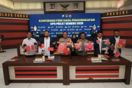 Operasi Pekat Semeru: Polres Tuban Berhasil Ungkap 55 Kasus, Miras Jadi Kasus Terbanyak Foto BeritaJatim.com