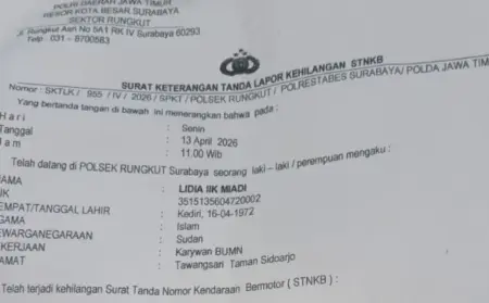 Berita Kehilangan STNKB Foto BeritaJatim.com