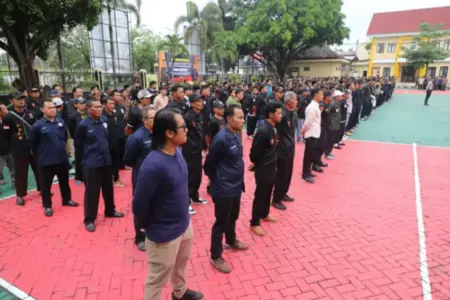 500 Warga Hingga Perguruan Silat Turun Bareng Polisi, Siaga Jaga Kondusivitas Magetan Foto BeritaJatim.com