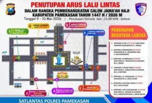 Libatkan 539 Personil Gabungan, Polres Pamekasan Terapkan Rekayasa Arus Lalin Saat Pemberangkatan JCH Foto BeritaJatim.com