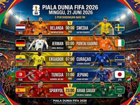 5 Laga Panas Piala Dunia 2026 Minggu 21 Juni: Spanyol, Jerman dan Belanda Berebut Tiket 16 Besar Foto BeritaJatim.com