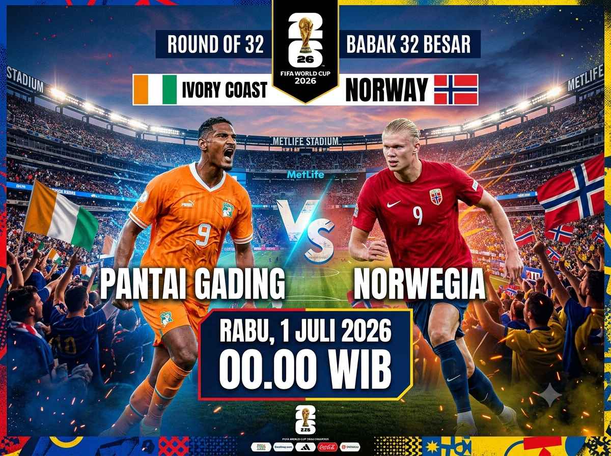 Pantai Gading vs Norwegia: Duel Kuda Hitam Babak Gugur, Haaland Ditantang ‘Para Gajah’ | beritajatim.com