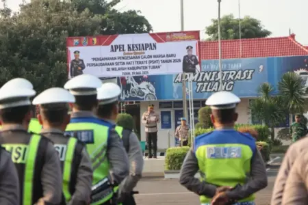 Pengesahan Warga PSHT, Polres Tuban Kerahkan Ratusan Personel Foto BeritaJatim.com