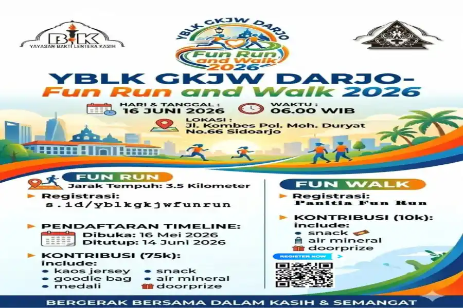 YBLK GKJW Sidoarjo Gelar Fun Run & Walk 2026, Ajak Warga Hidup Sehat Foto BeritaJatim.com