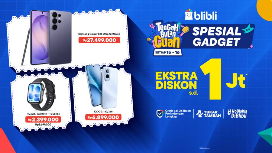 Gadget Rusak di Tengah Bulan? Blibli Tawarkan Gratis Perlindungan hingga 36 Bulan dan Diskon Rp1 Juta Foto BeritaJatim.com
