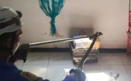 Teror Ular Intai Permukiman Jombang, Tim Damkar Evakuasi di Empat Lokasi dalam Sehari Foto BeritaJatim.com