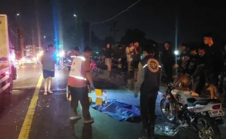 Naik Kawasaki Ninja Jatuh Terbentur Trotoar, Remaja Meninggal di By Pass Mojokerto Foto BeritaJatim.com