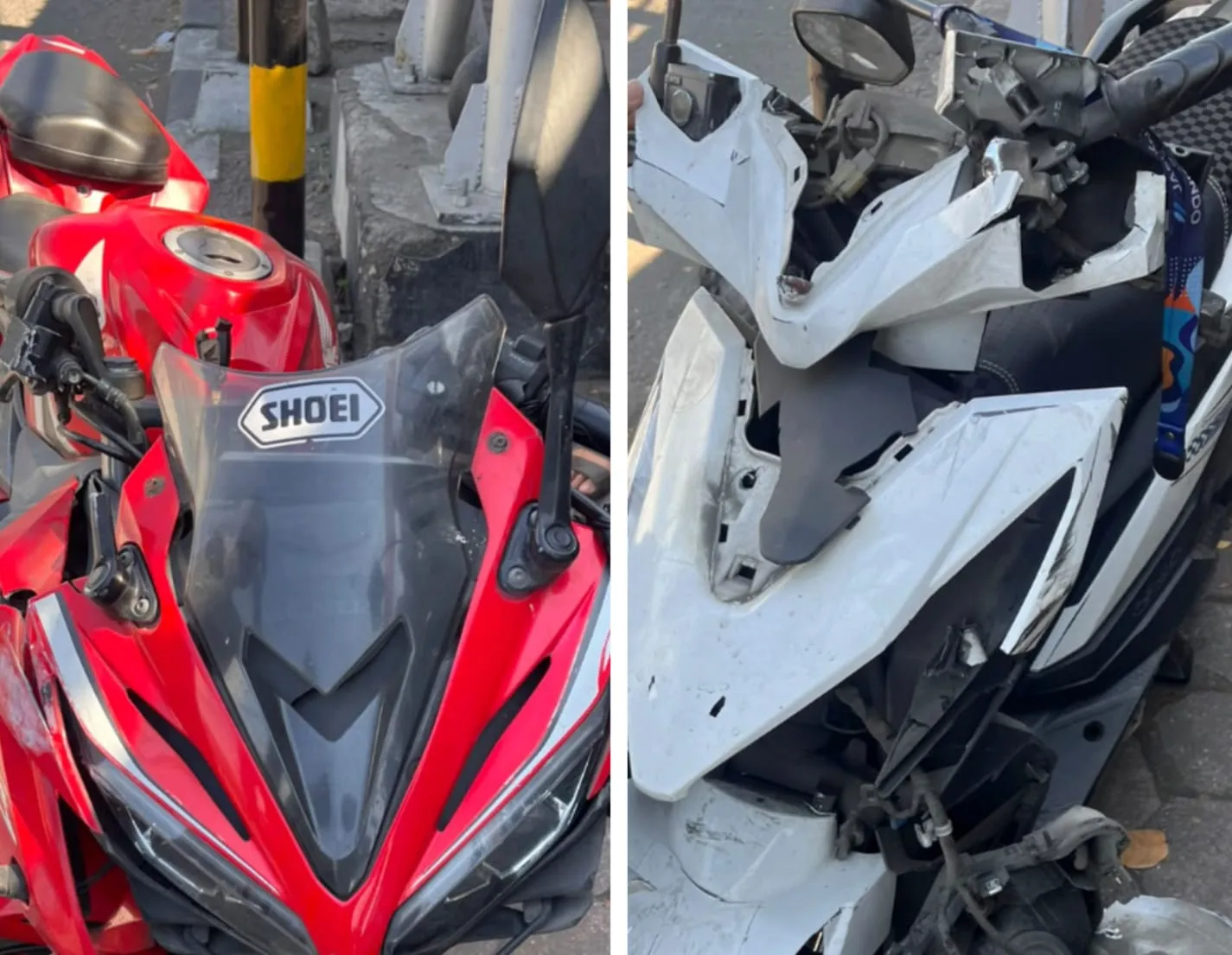 Truk Box Terguling Timpa Motor di Lampu Merah Gresik, Pengendara Selamat Berkat Aksi Nekat Lompat | beritajatim.com