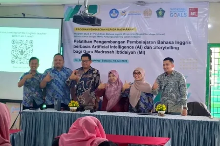 Unesa Perkuat Kompetensi Guru MI melalui Pelatihan Pengembangan Bahan Ajar Bahasa Inggris Berbasis AI Foto BeritaJatim.com