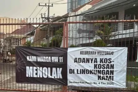 Warga Mulyorejo Tolak Kos-Kosan di Perumahan, Acu Perda Hunian Kota Surabaya Foto BeritaJatim.com