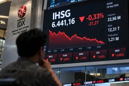 IHSG Anjlok 11,57 Persen, UGM Ungkap Risiko Perubahan Status Pasar Saham Indonesia Foto BeritaJatim.com