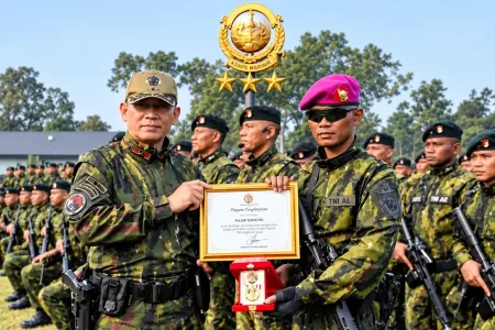 Merah Putih Berkibar di Tanah Papua, Satgas Yonif 5 Marinir Tuntaskan Misi dengan Prestasi Foto BeritaJatim.com